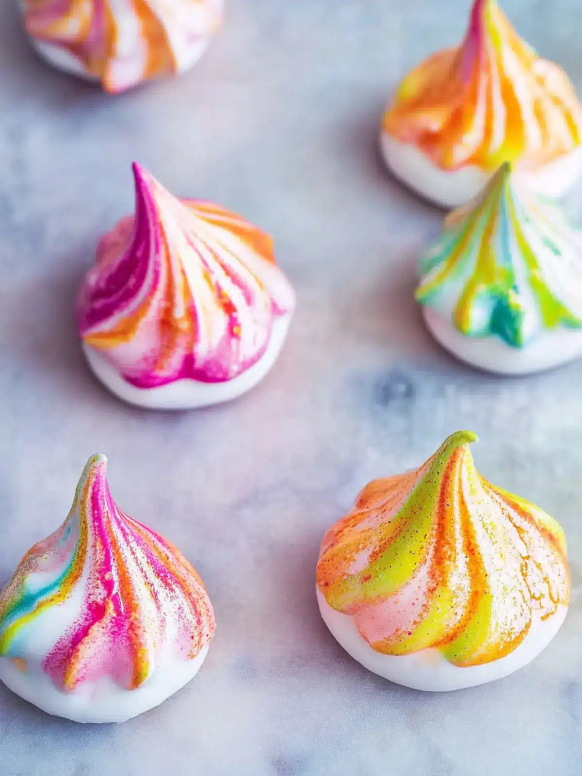 Rainbow Sherbet Meringues: A Colorful Summer Delight 2 Rainbow Sherbet Meringues