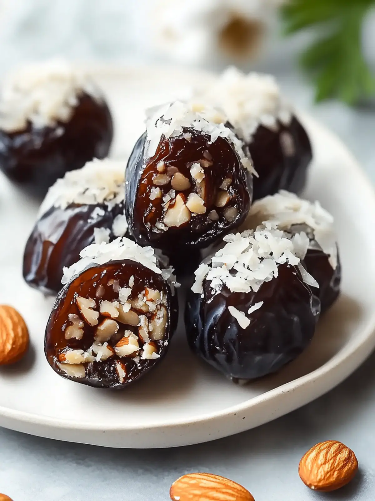 Almond Joy Stuffed Dates: A Healthy Sweet Treat You’ll Love 2 Almond Joy Stuffed Dates