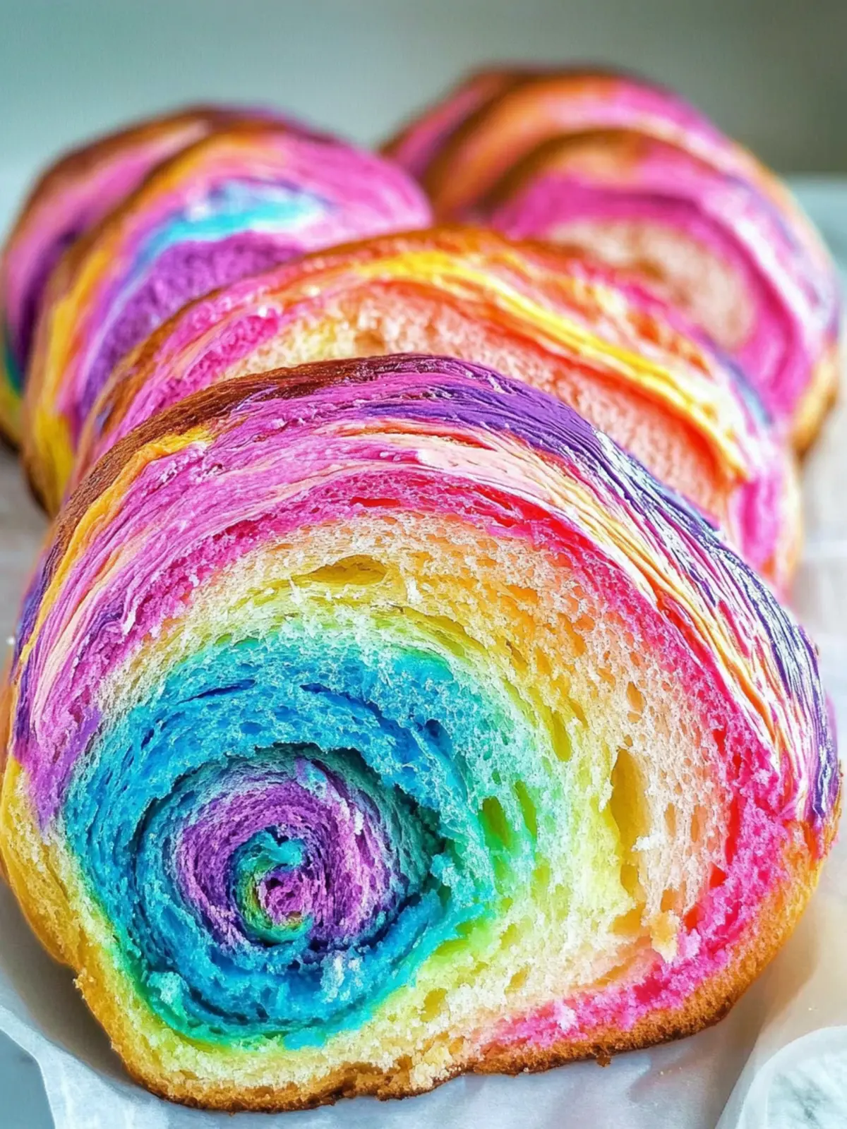 Tie Dye Rainbow Bread Recipe for Colorful Family Baking Fun 2 Tie Dye Rainbow Bread