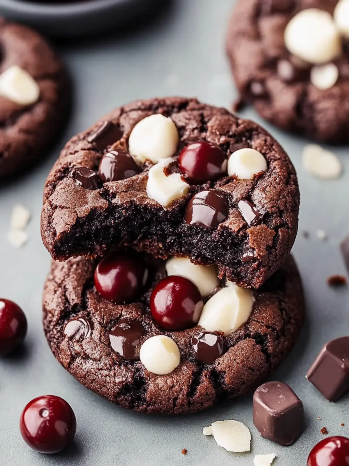 Chewy Black Forest Cookies Packed with Chocolate and Cherries 4 Chewy Black Forest Cookies