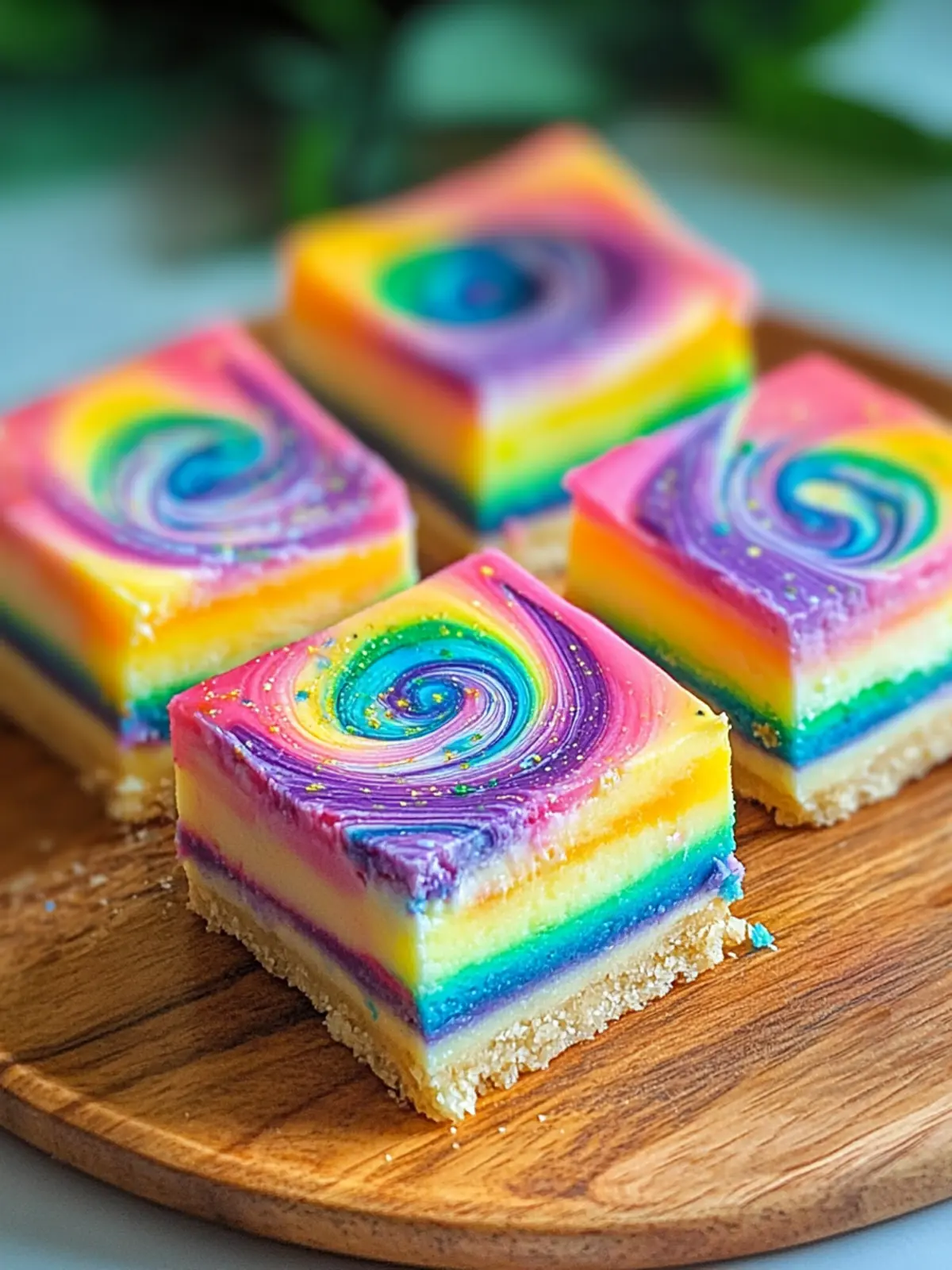 Rainbow Cheesecake Swirl Bars to Brighten Your Day 3 Rainbow Cheesecake Swirl Bars