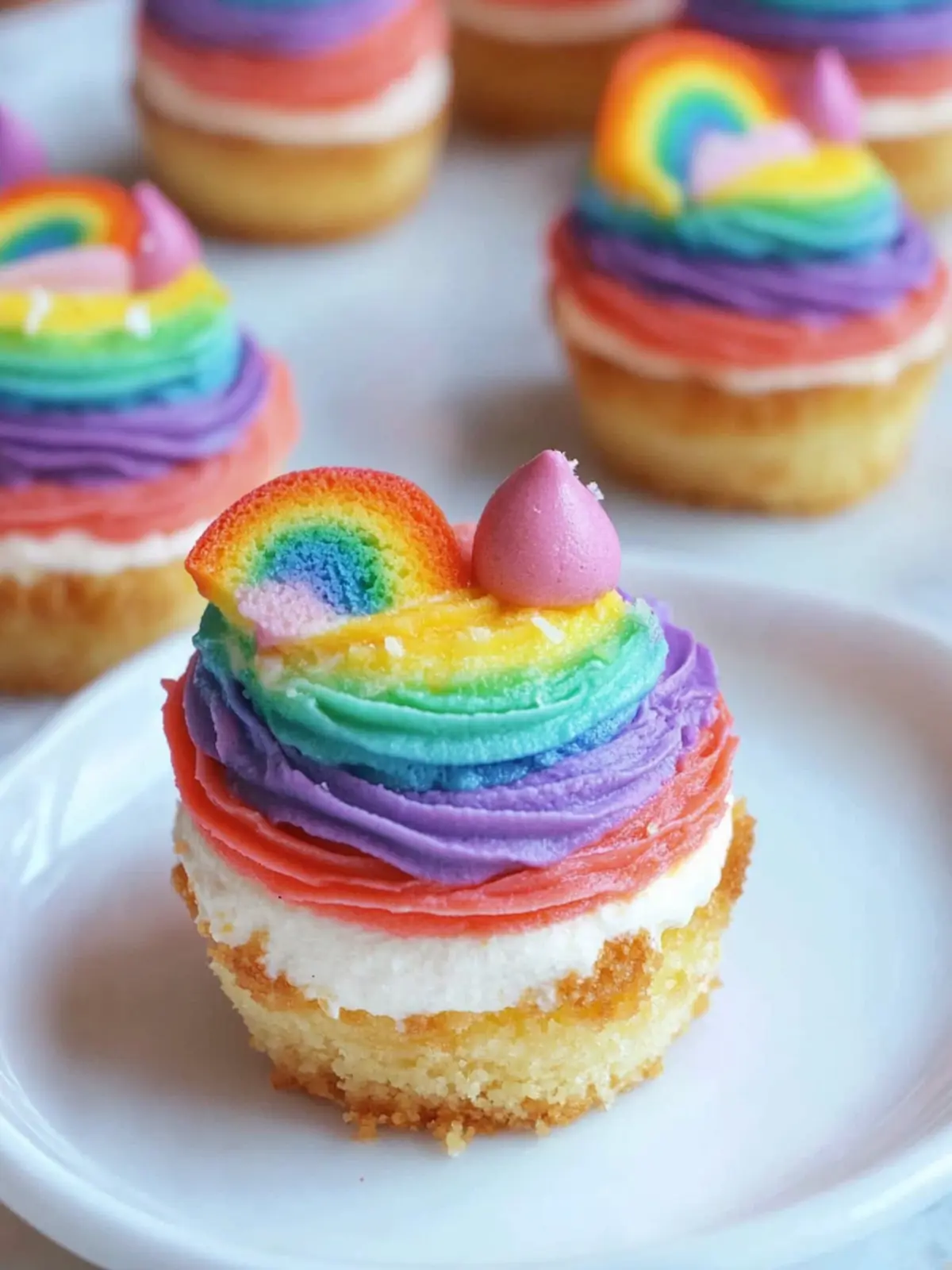 Mini Rainbow Cheesecake Bites with Golden Oreo Bliss 4 Mini Rainbow Cheesecake Bites
