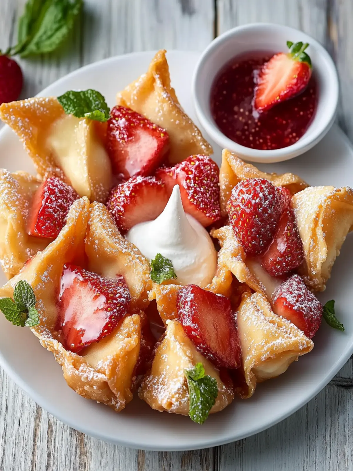 Crispy Strawberry Cheesecake Wontons: Easy and Delicious! 5 Strawberry Cheesecake Wontons