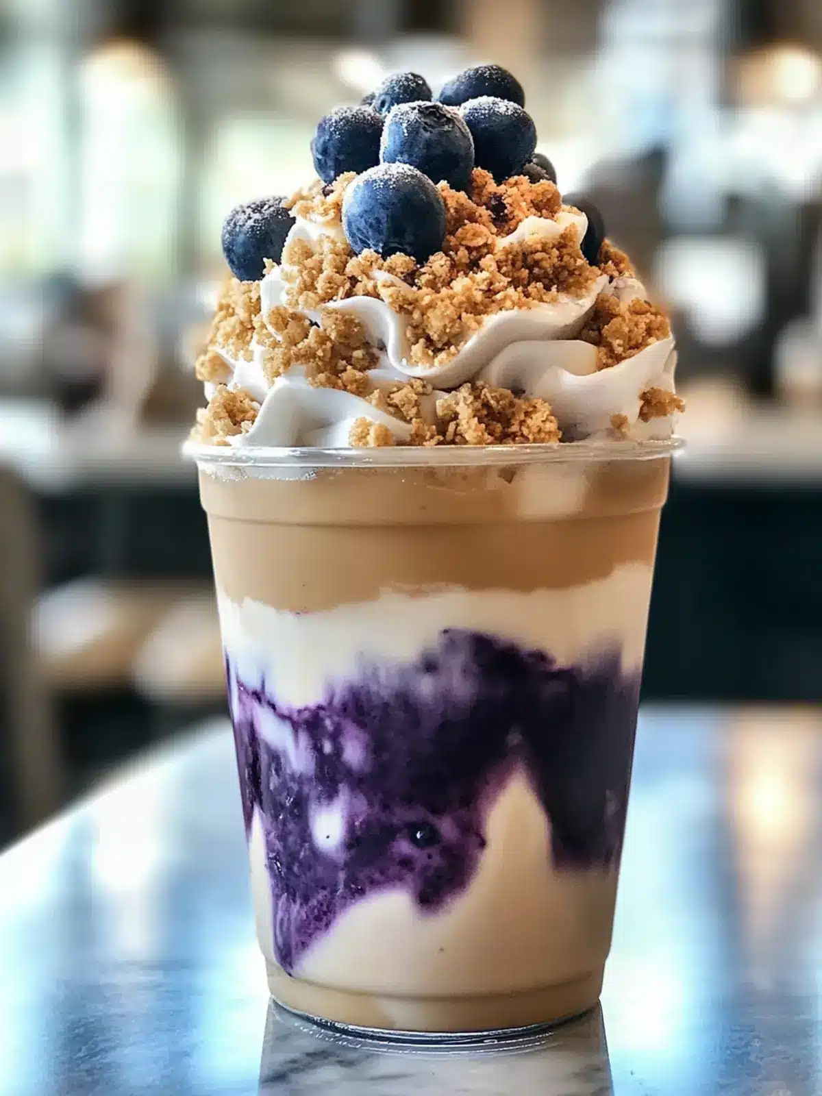 Blueberry Crumble Iced Latte: Cool Off with Custom Flavor Fun 5 Blueberry Crumble Iced Latte