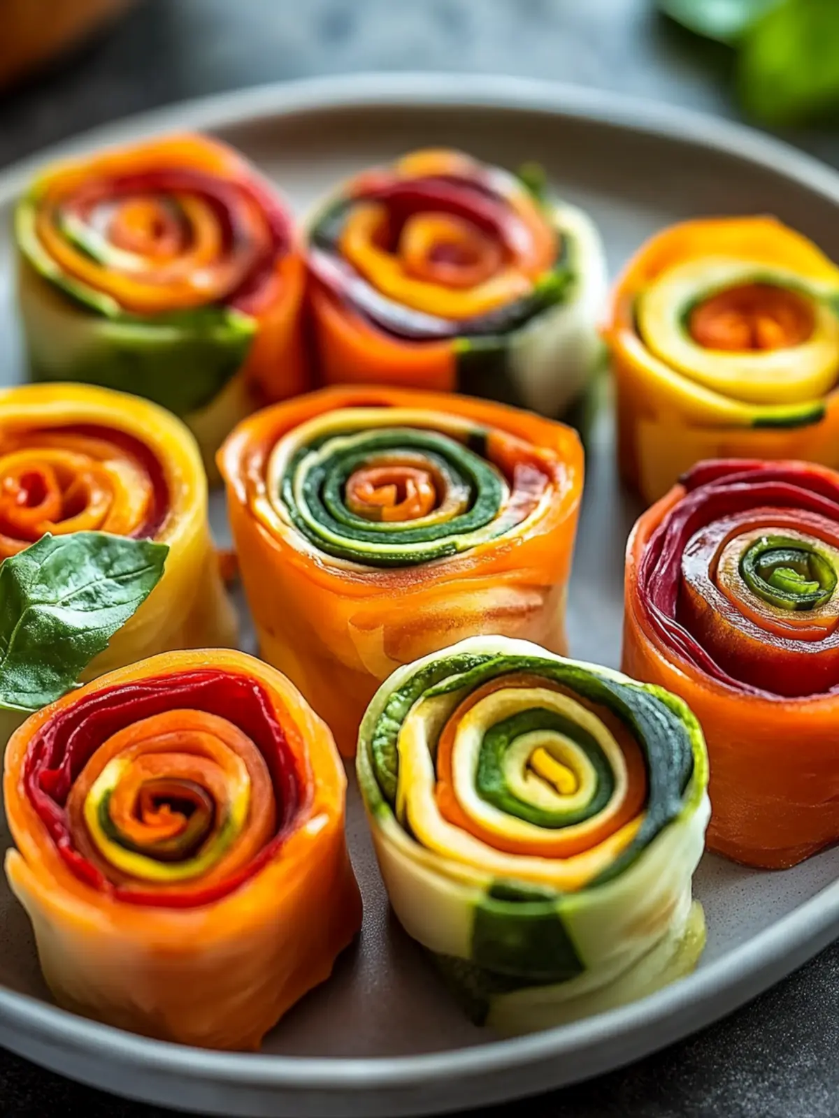 Rainbow Veggie Pinwheels: Colorful, Healthy Snack Delight! 4 Rainbow Veggie Pinwheels