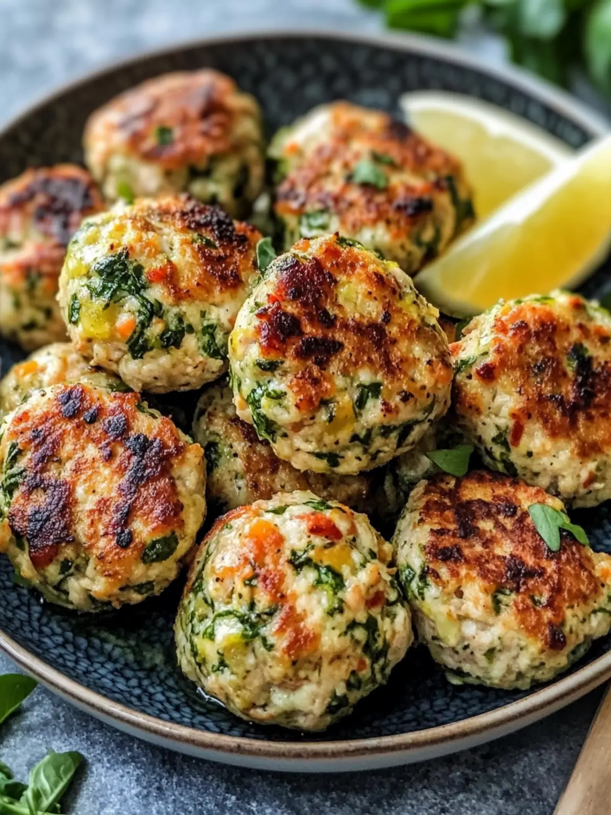 Low Carb Spinach Chicken Meatballs