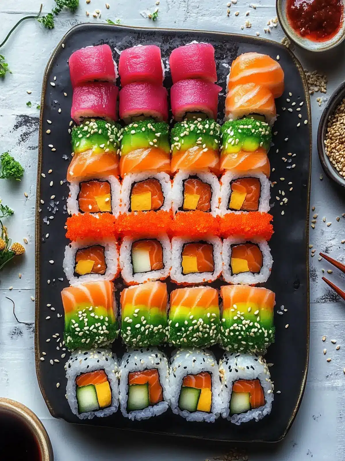Vibrant Rainbow Sushi Rolls: Your Colorful Vegan Adventure 5 Vibrant Rainbow Sushi Rolls