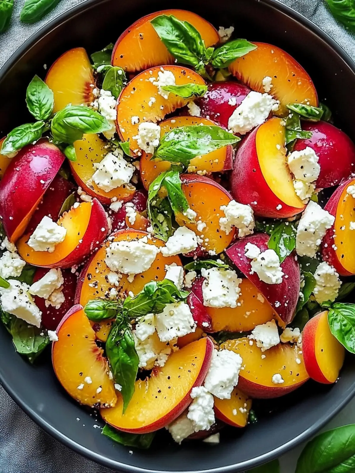 Simple Peach Feta Salad