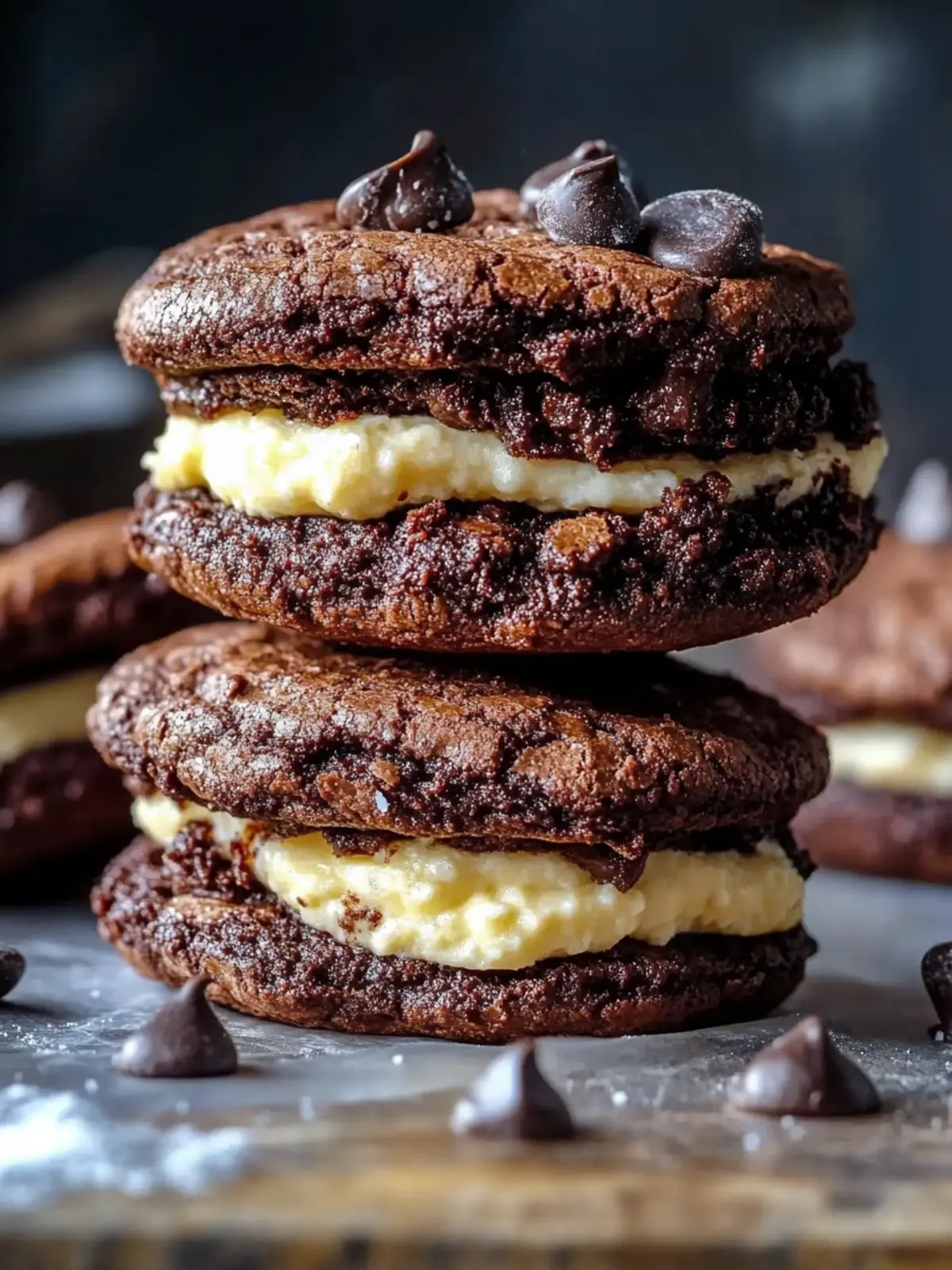 Decadent Brownie Batter Cookie Sandwiches