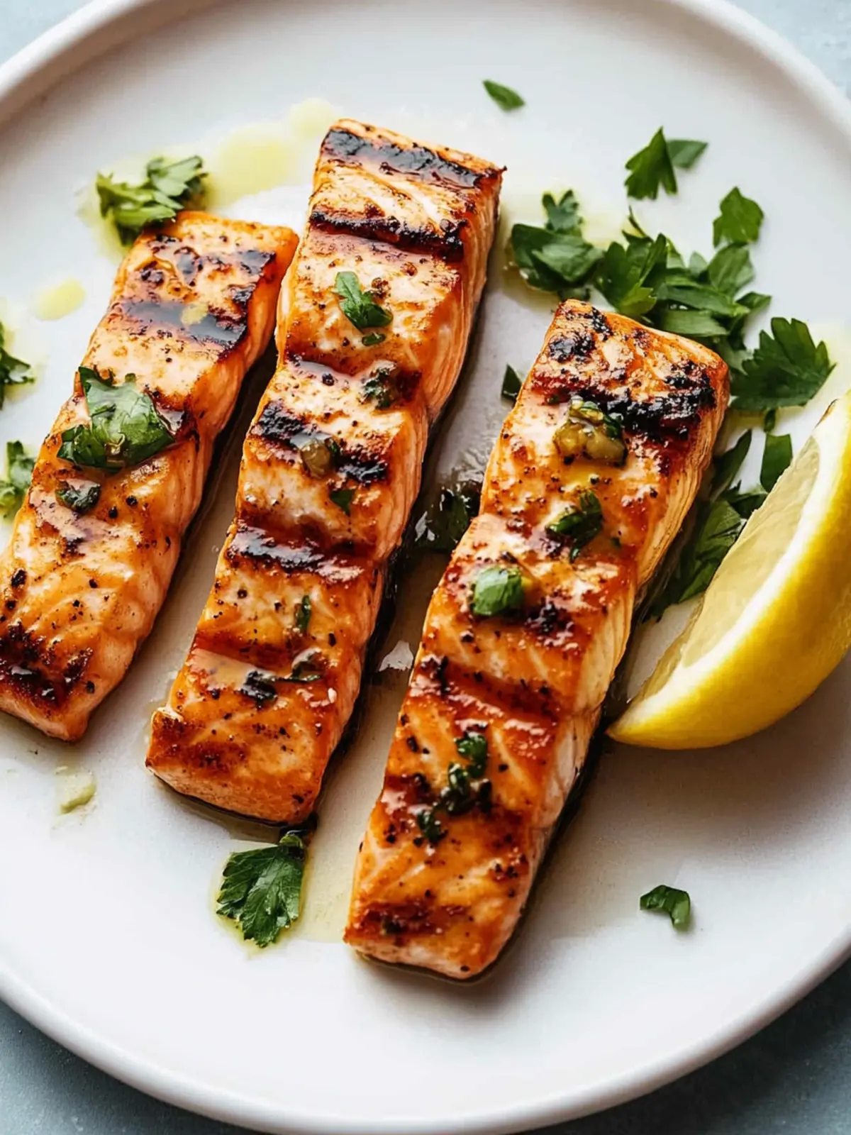 Grilled Salmon Skewers Delight: Sweet Honey Garlic Bliss 3 Grilled Salmon