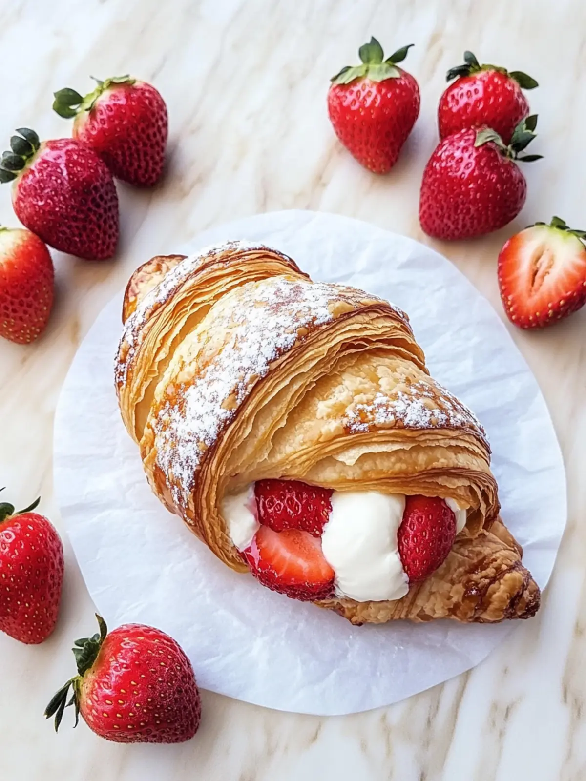 Strawberries and Cream Croissants
