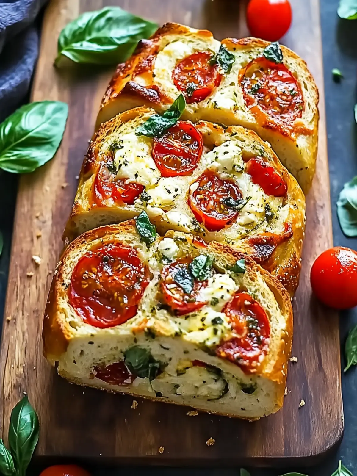 Savory Caprese Bread: No-Yeast Bliss for Easy Feasting 5 Savory Caprese Bread