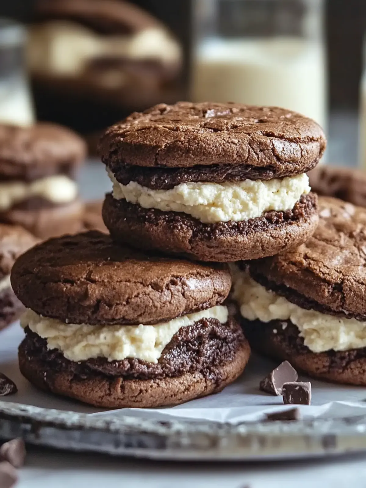 Decadent Brownie Batter Cookie Sandwiches