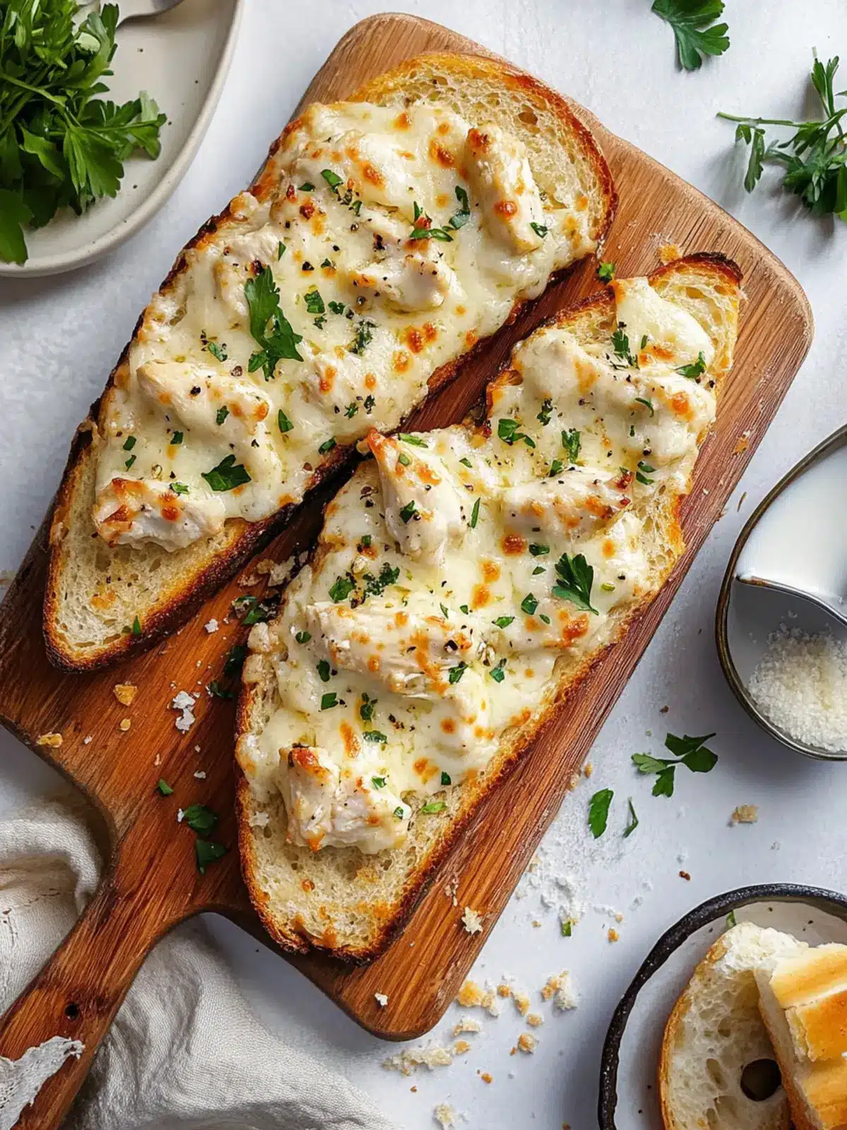 Satisfy Your Cravings with Chicken Alfredo Garlic Bread 5 Chicken Alfredo Garlic Bread