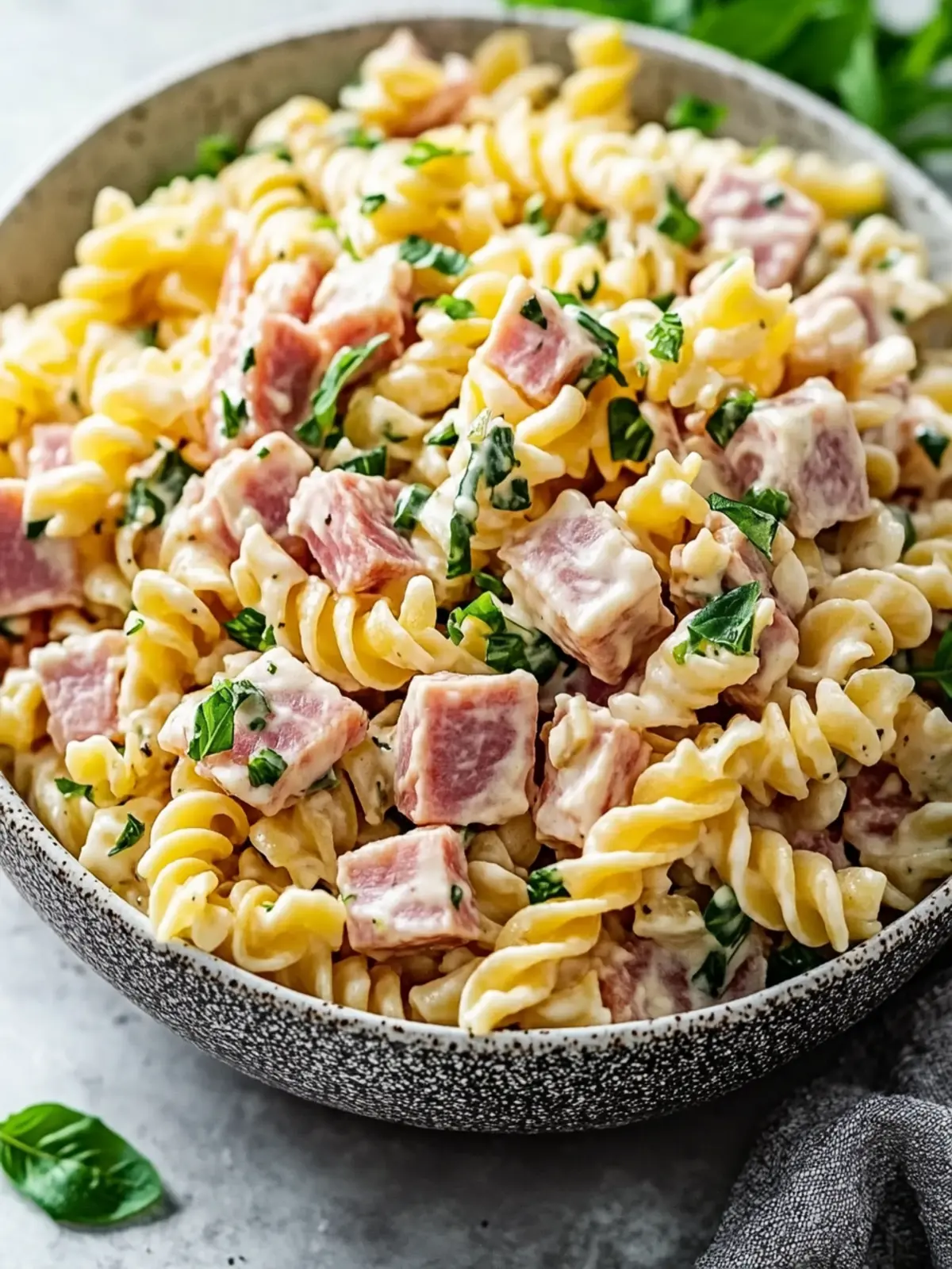 Ham Roll Up Pasta Salad