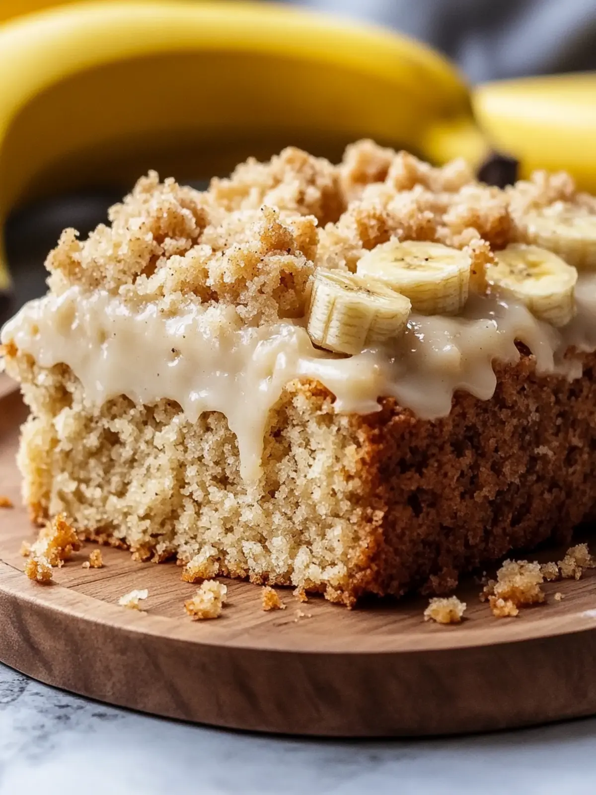 Moist Banana Bread Crumb Cake