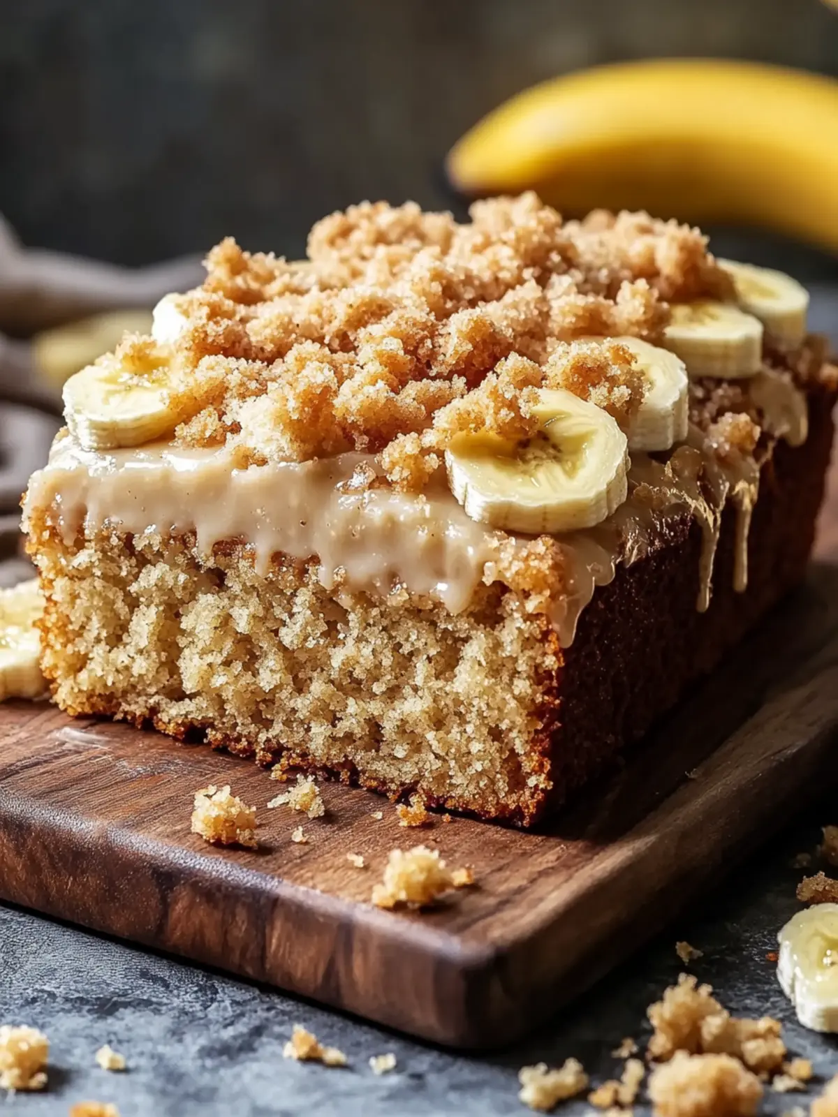 Moist Banana Bread Crumb Cake