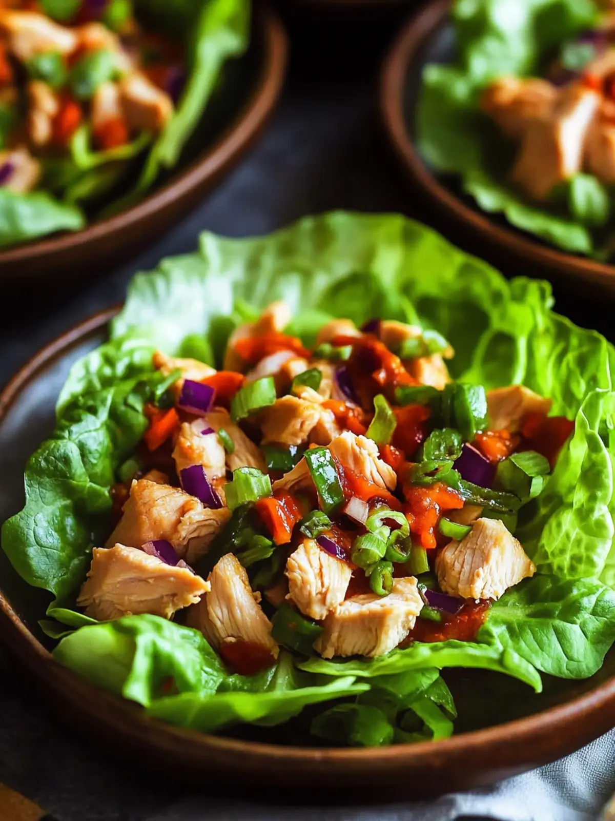 Savory Chicken Lettuce Wraps: Quick, Low-Carb Delight! 2 Savory Chicken Lettuce Wraps