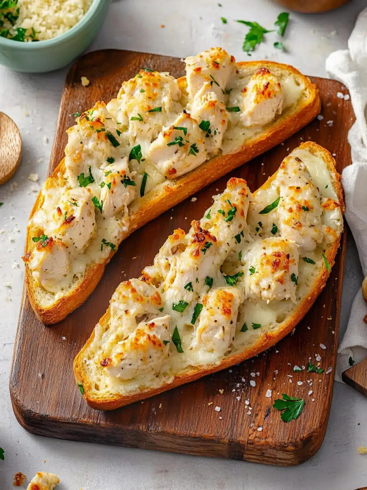Satisfy Your Cravings with Chicken Alfredo Garlic Bread 3 Chicken Alfredo Garlic Bread