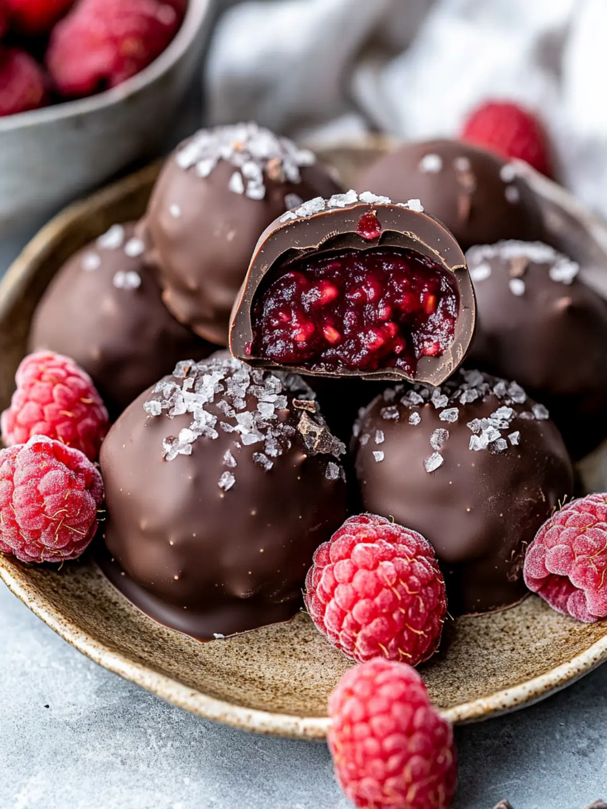 Raspberry Filled Chocolate Bites
