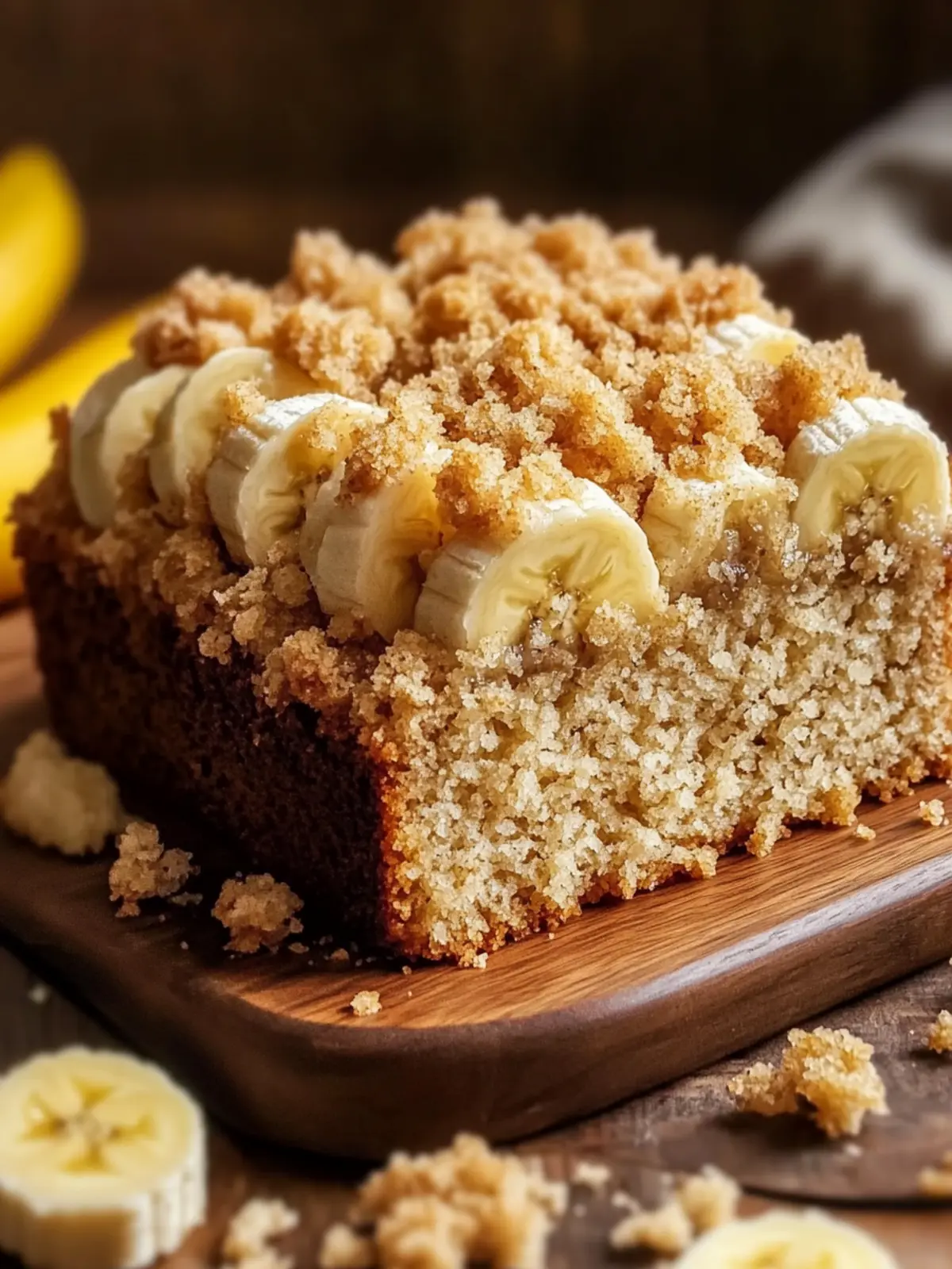 Moist Banana Bread Crumb Cake