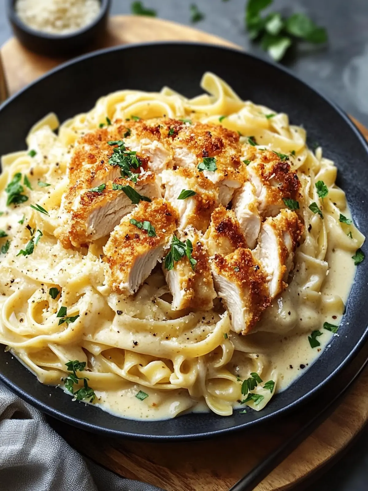 Crispy Chicken Fettuccine Alfredo: Pure Comfort Food Bliss 3 Crispy Chicken Fettuccine Alfredo