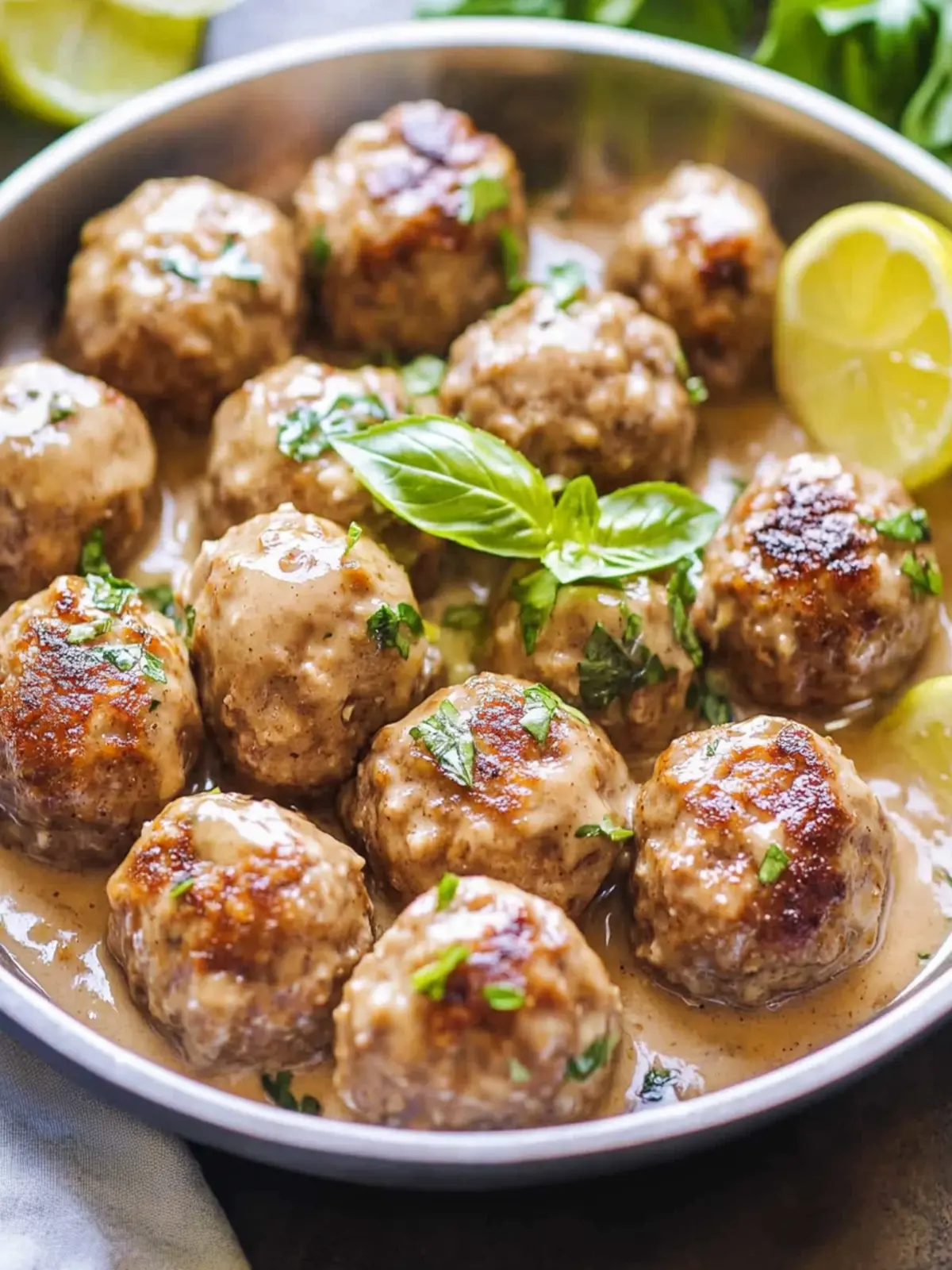 Savory Turkey Meatballs in Creamy Blissful Sauce 5 Turkey Meatballs