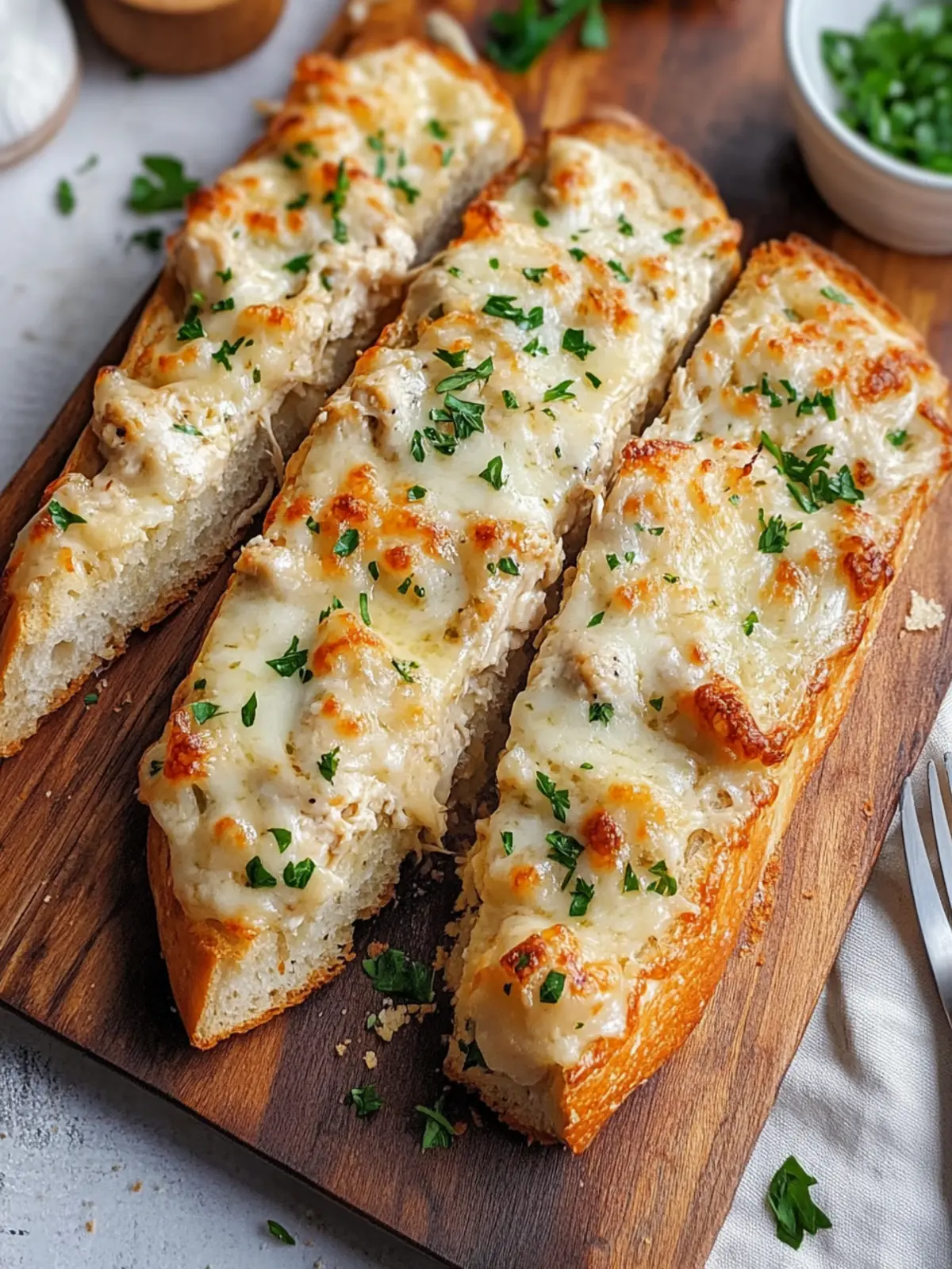 Satisfy Your Cravings with Chicken Alfredo Garlic Bread 4 Chicken Alfredo Garlic Bread