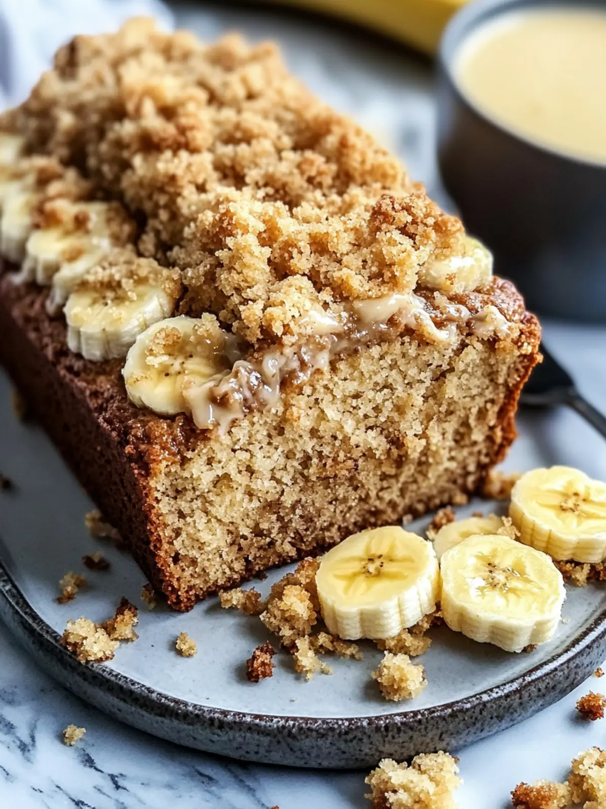 Irresistible Cream Cheese Banana Bread with Crunchy Crumb Topping 5 Cream Cheese Banana Bread with Crumb Topping