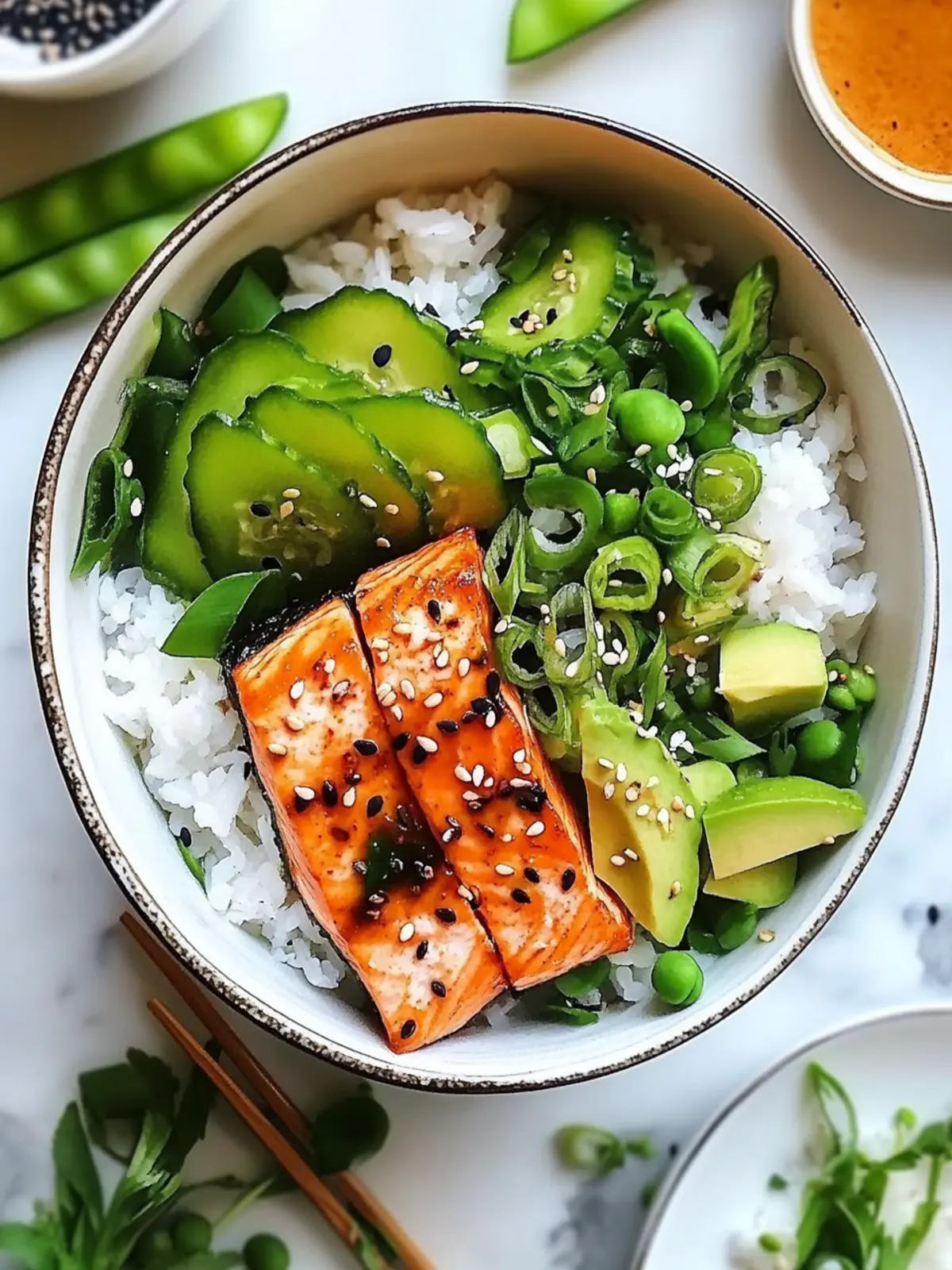 Savory Asian Salmon Bowl: A Quick & Healthy Dinner Delight 2 Savory Asian Salmon Bowl