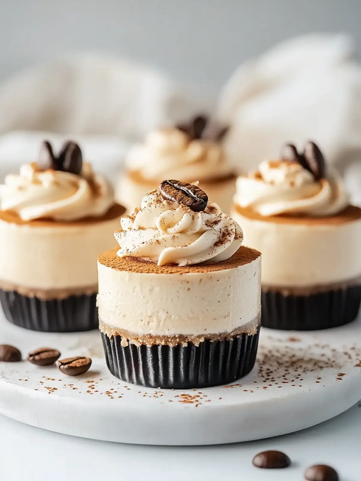 Mini Coffee Cheesecakes: Indulge in Creamy Coffee Bliss 4 Mini Coffee Cheesecakes