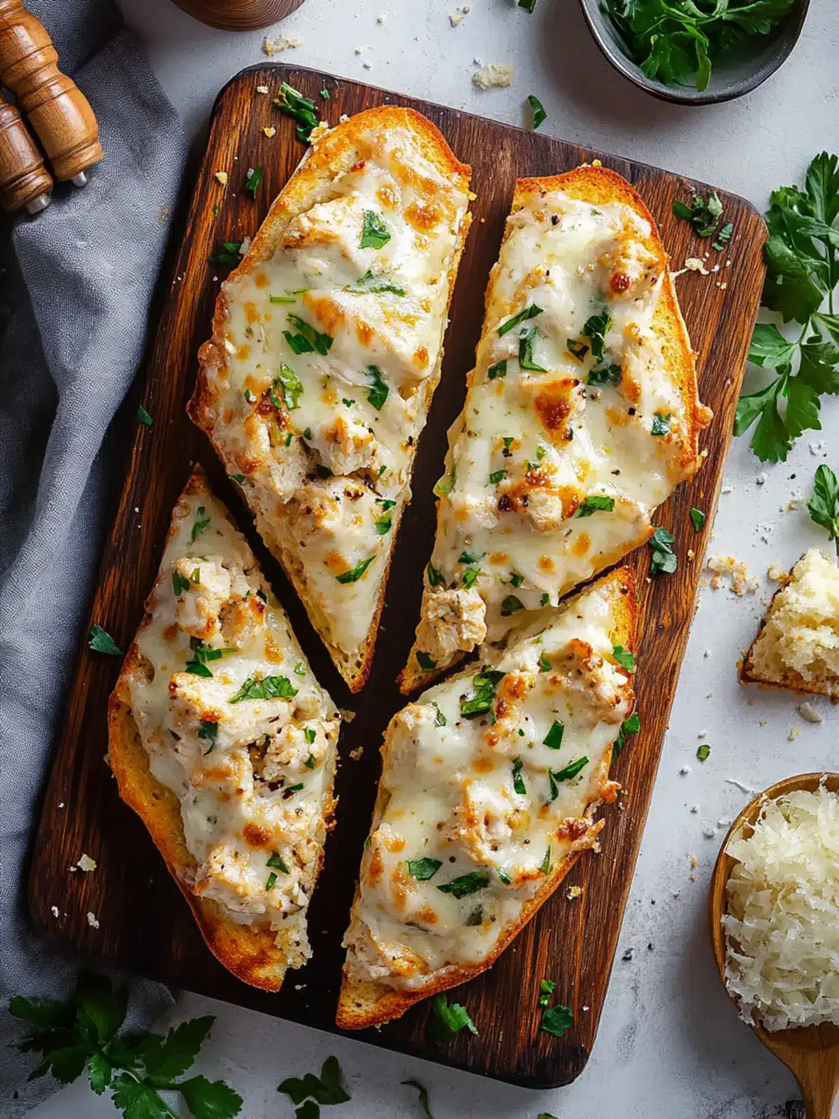 Satisfy Your Cravings with Chicken Alfredo Garlic Bread 2 Chicken Alfredo Garlic Bread