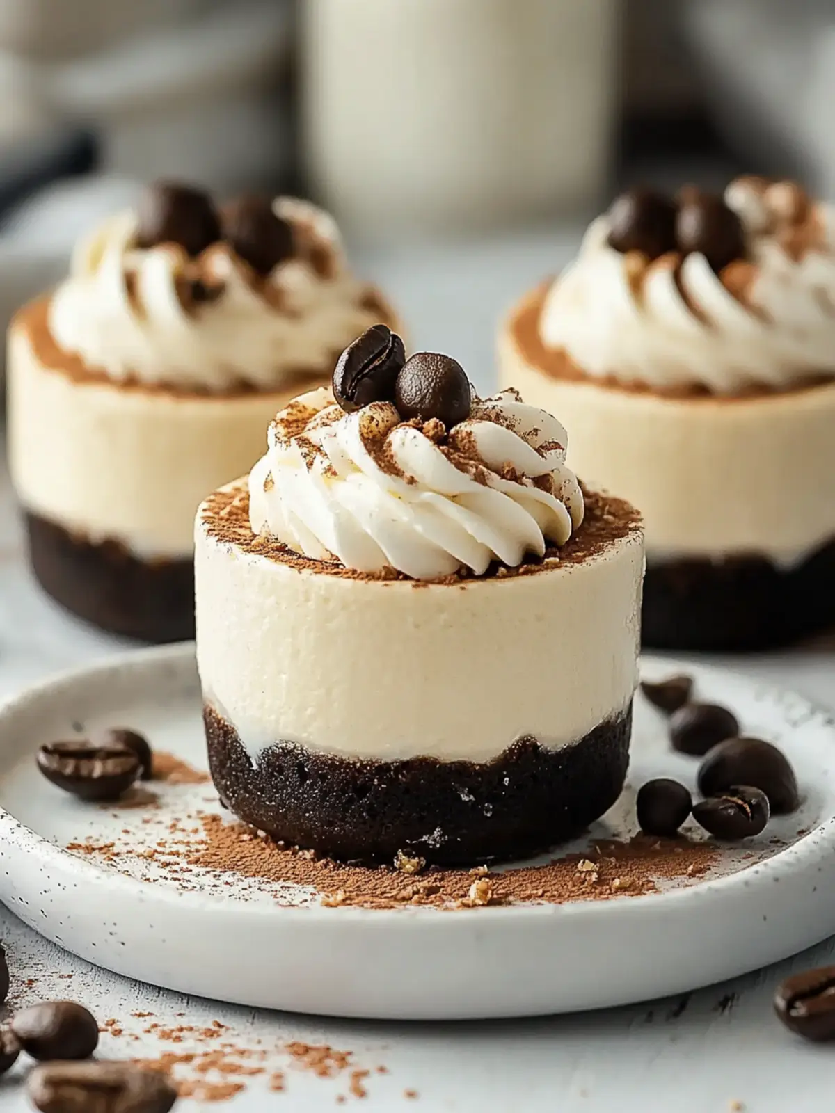 Mini Coffee Cheesecakes: Indulge in Creamy Coffee Bliss 3 Mini Coffee Cheesecakes