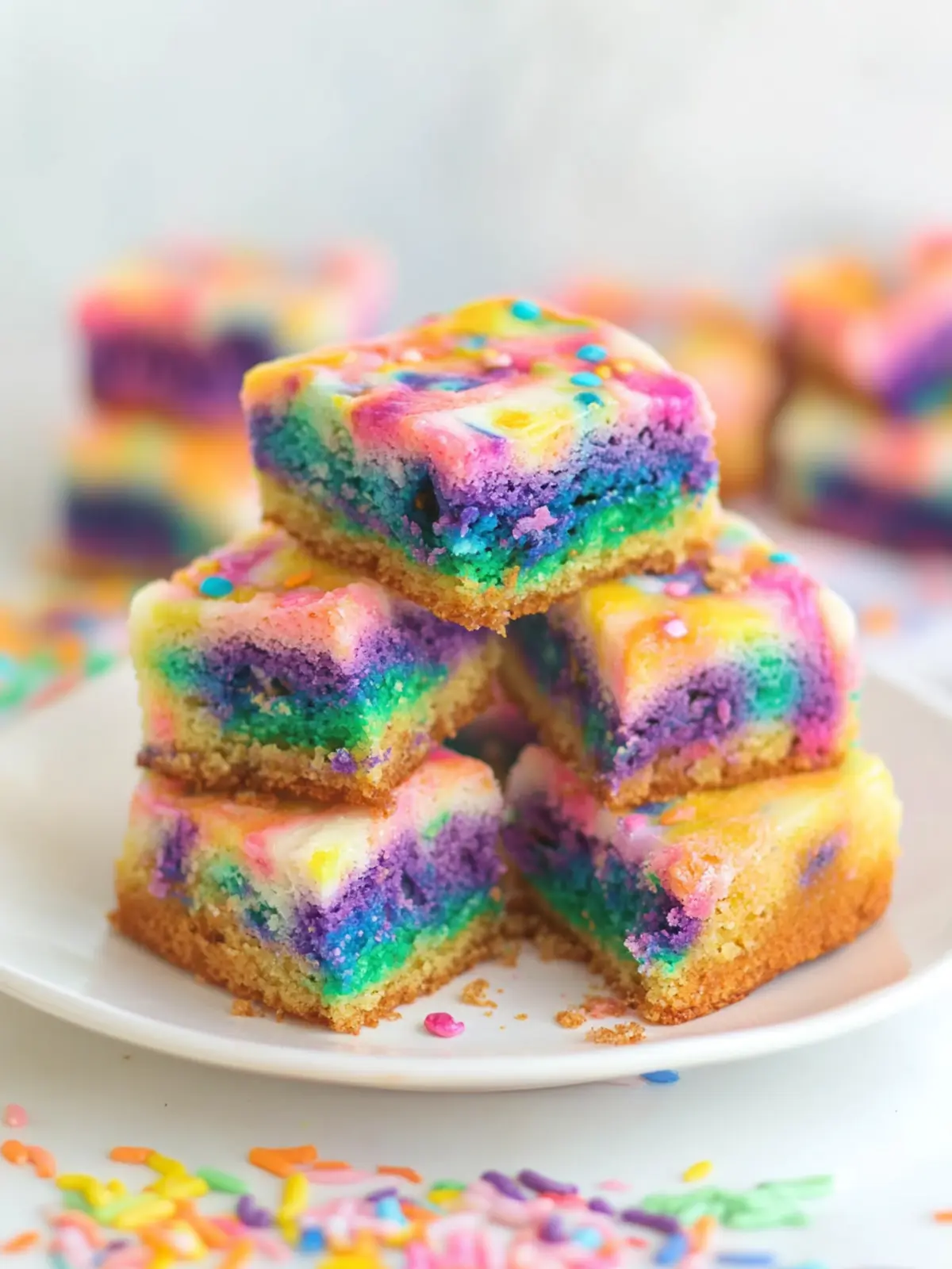 Rainbow Tie Dye Blondies