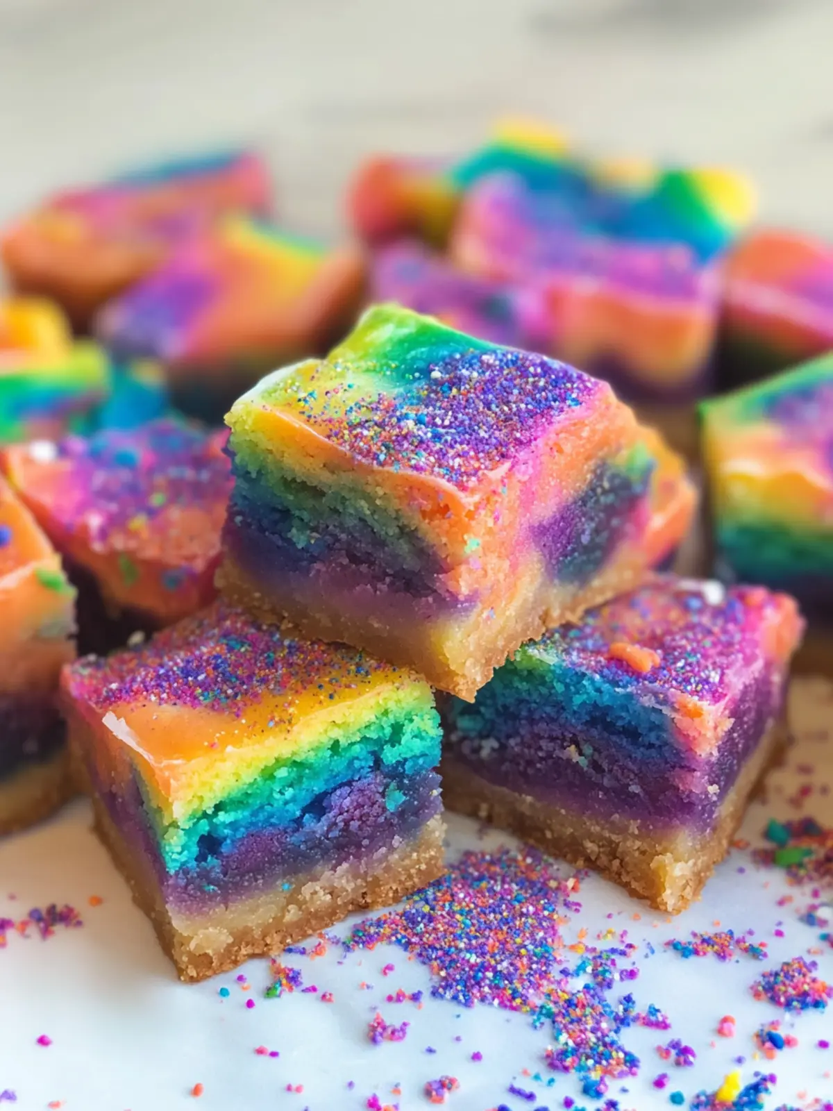 Rainbow Tie Dye Blondies