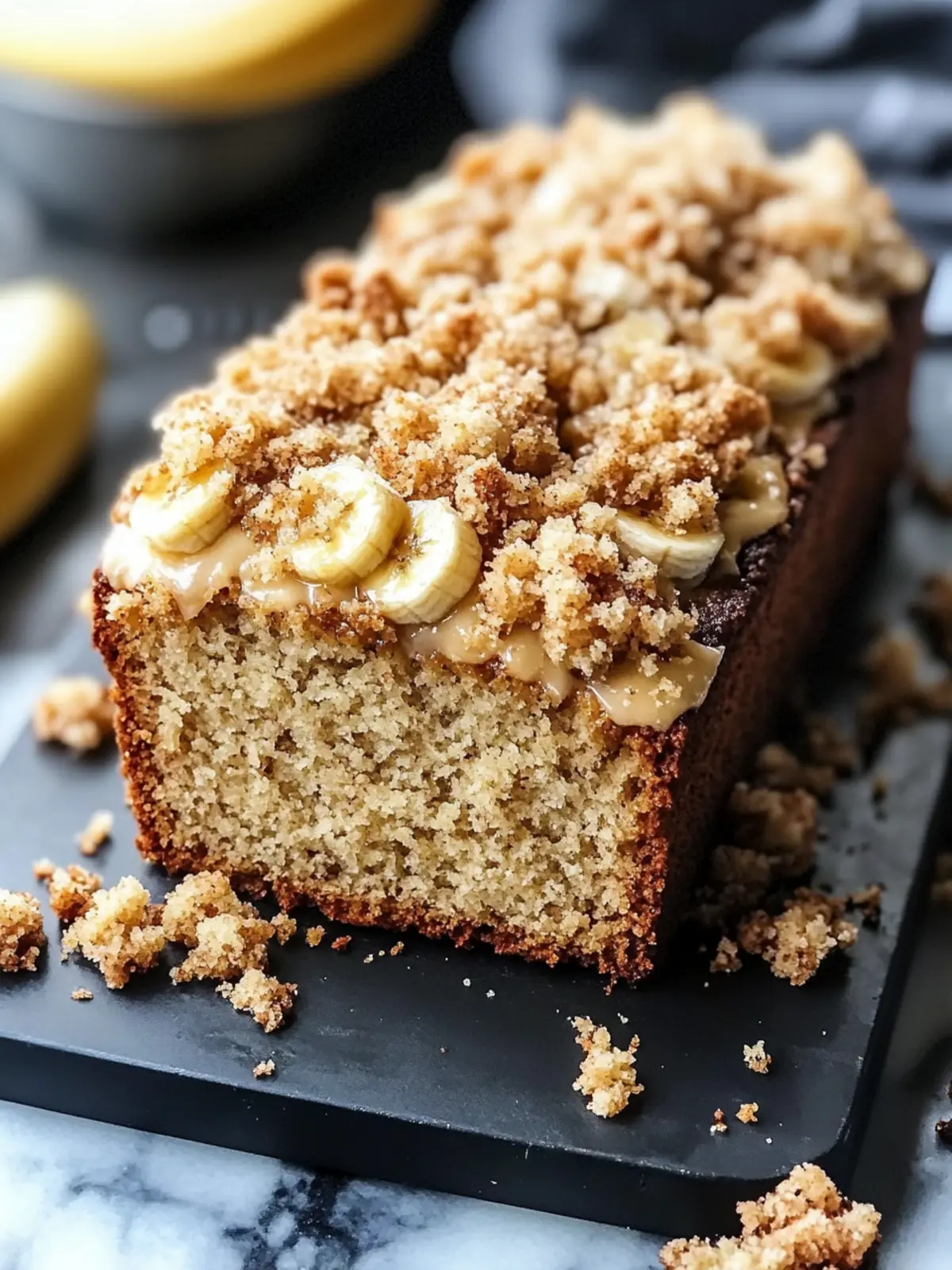 Irresistible Cream Cheese Banana Bread with Crunchy Crumb Topping 4 Cream Cheese Banana Bread with Crumb Topping