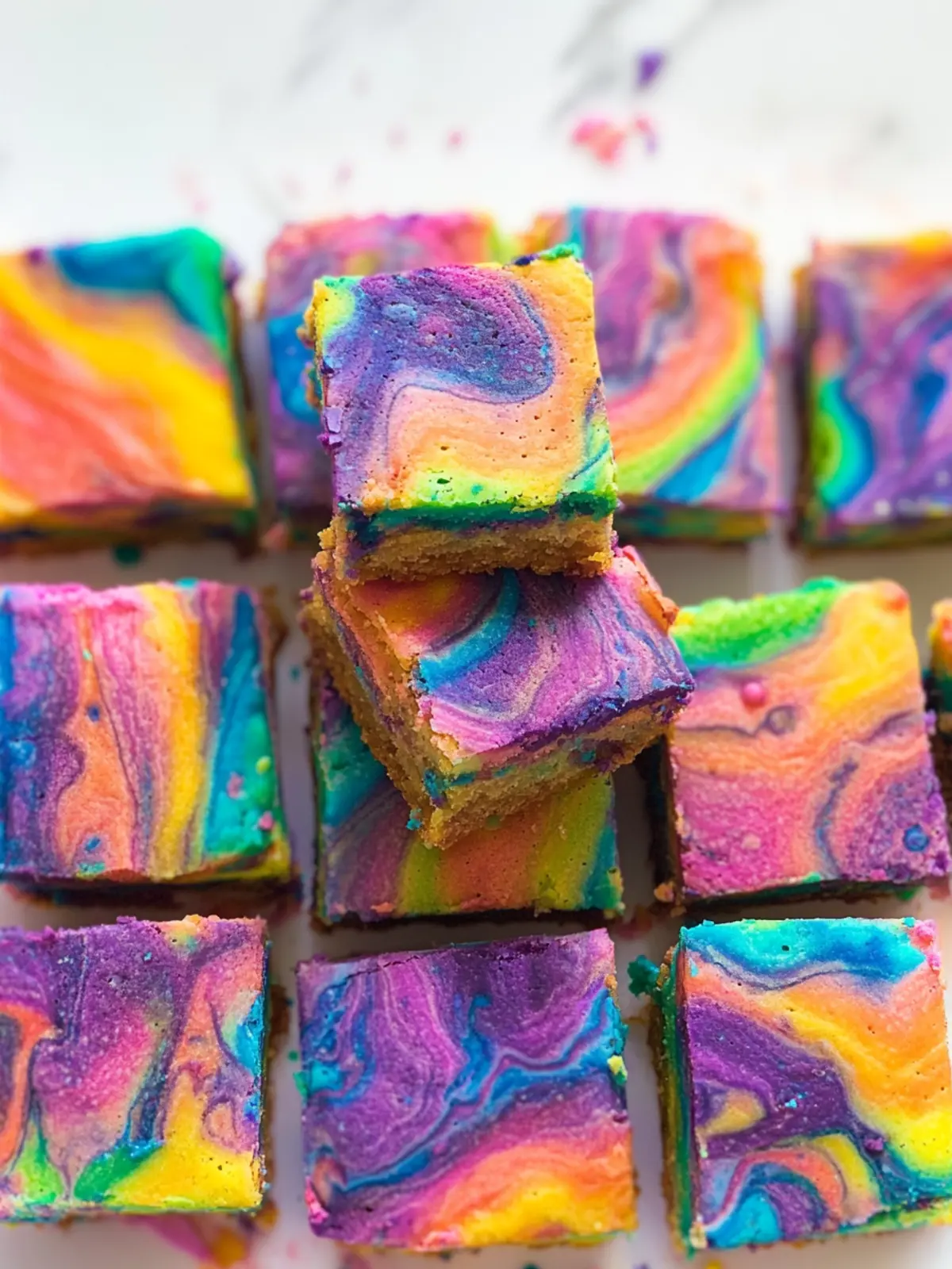 Rainbow Tie Dye Blondies
