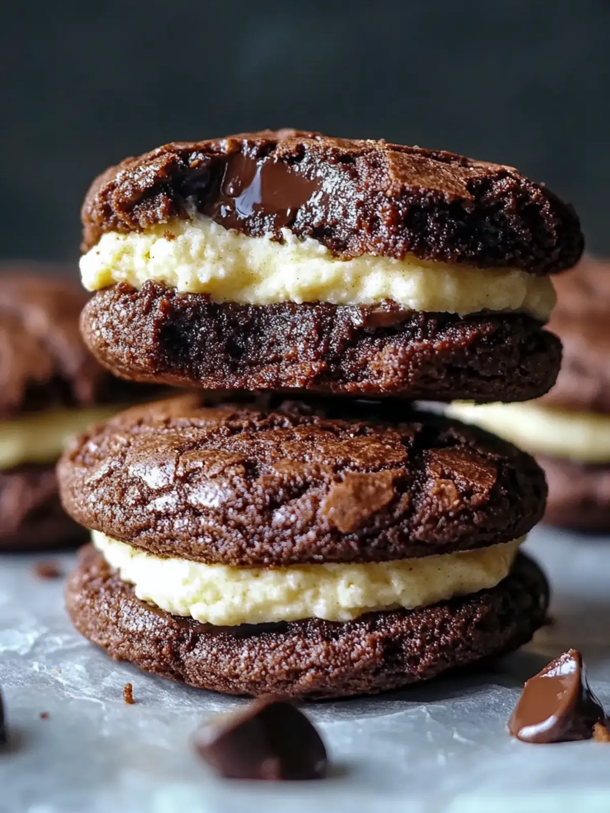 Decadent Brownie Batter Cookie Sandwiches