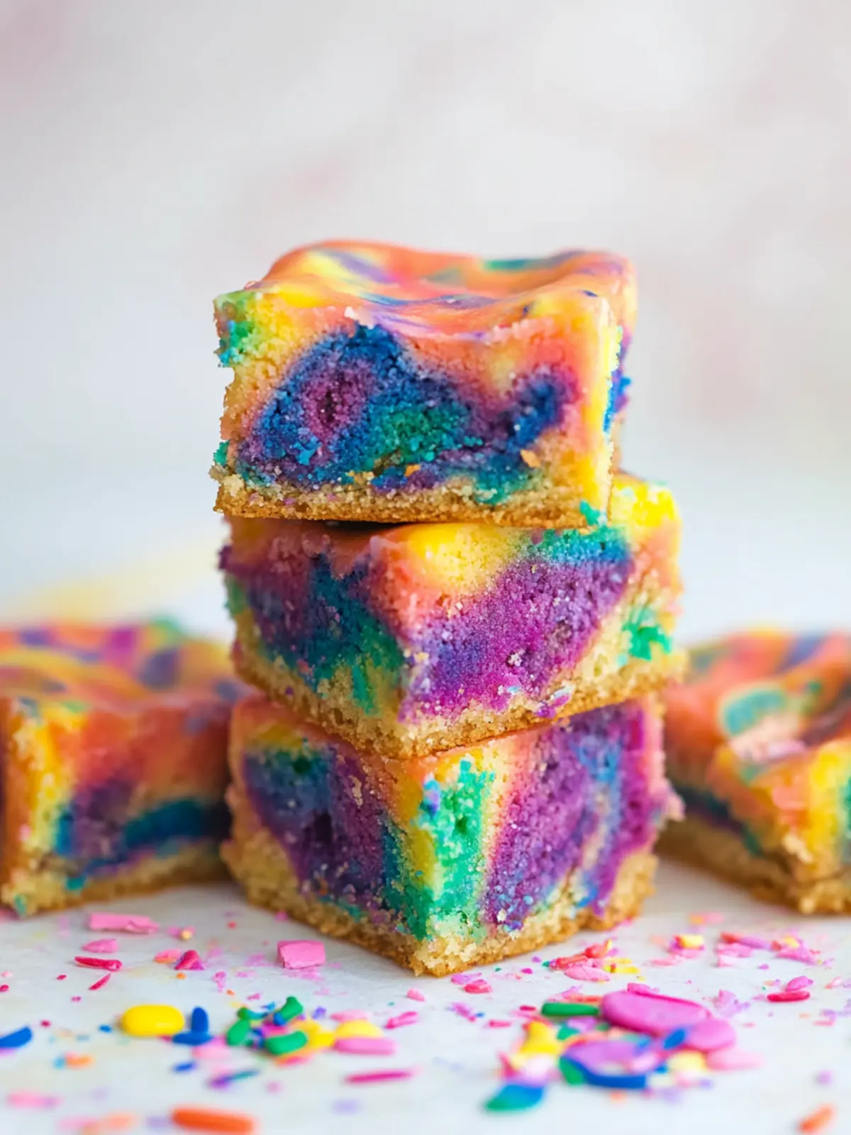 Rainbow Tie Dye Blondies