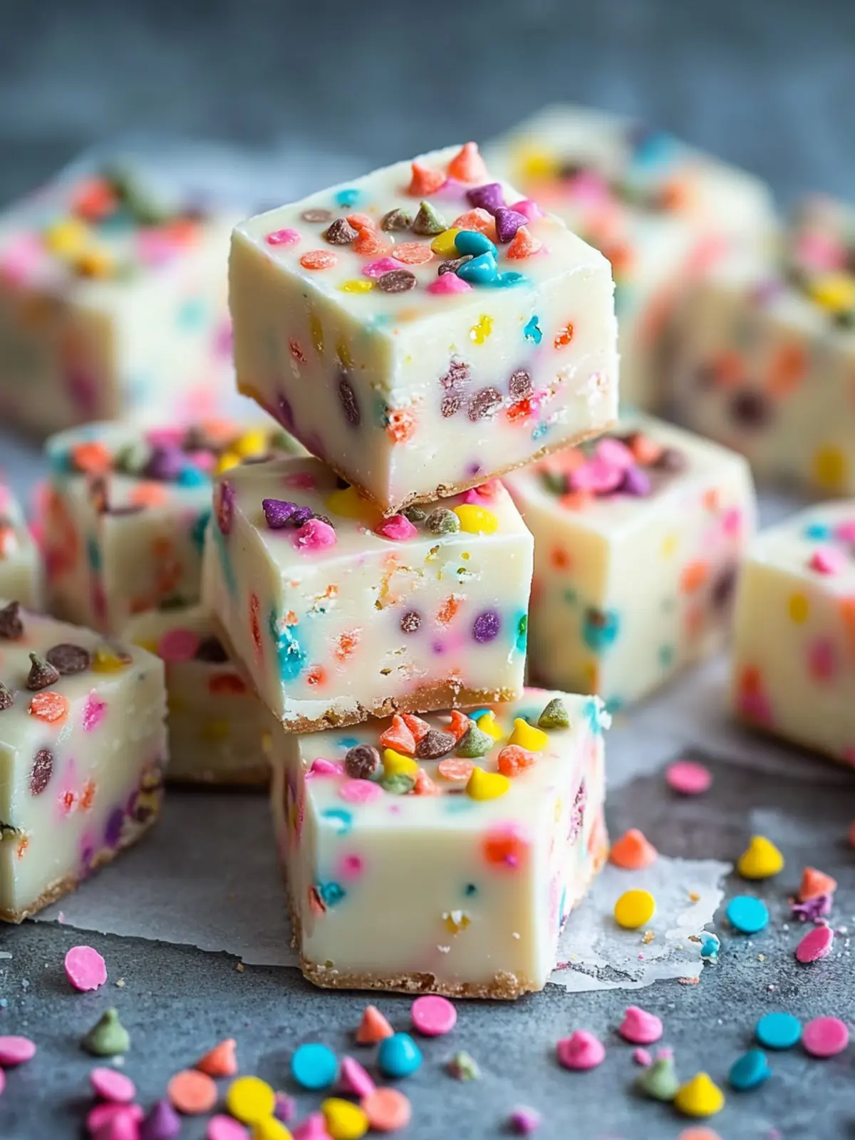 Delicious Rainbow Chip Fudge: Easy No-Bake Happiness for All 2 Delicious Rainbow Chip Fudge