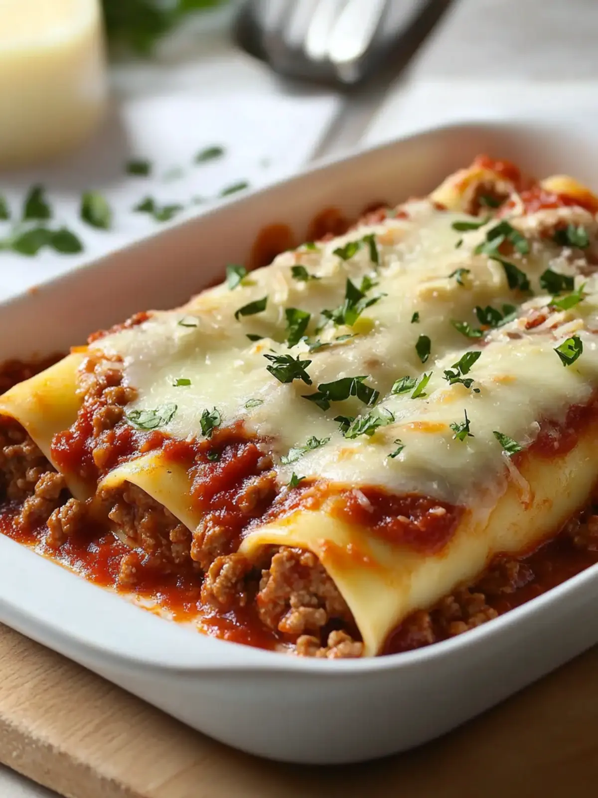 Beef Manicotti Recipe with Ground Beef and Marinara
