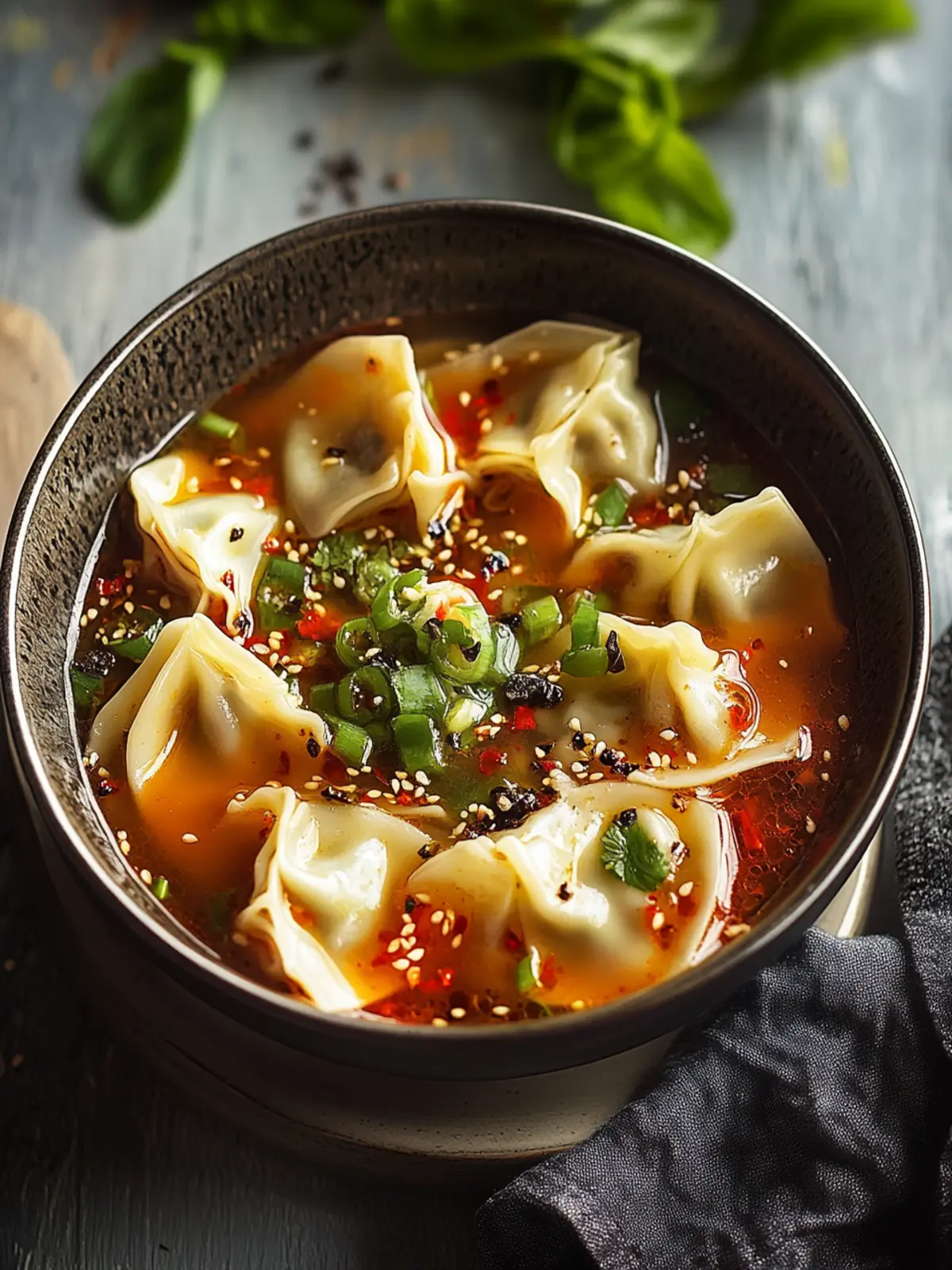 Wonton Soup with Spicy Broth: Your Cozy Bowl of Flavor 3 Wonton Soup with Spicy Broth