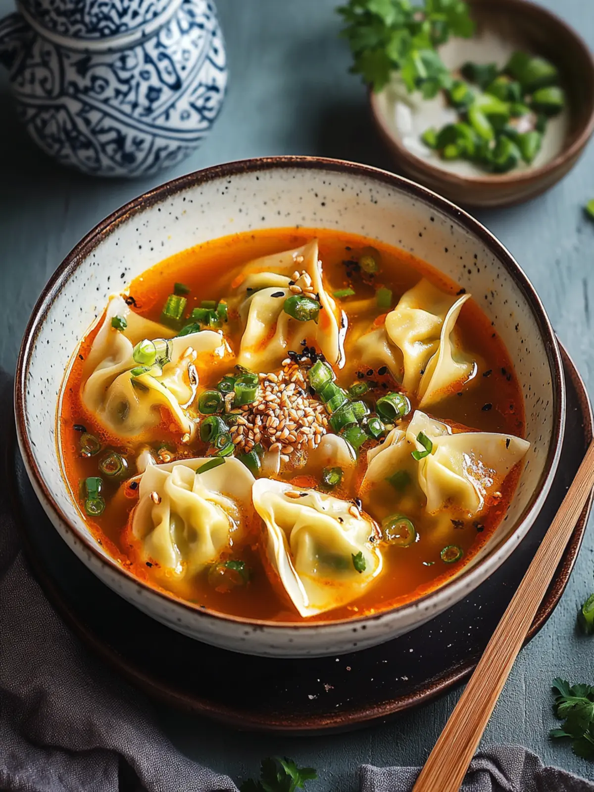 Wonton Soup with Spicy Broth: Your Cozy Bowl of Flavor 4 Wonton Soup with Spicy Broth