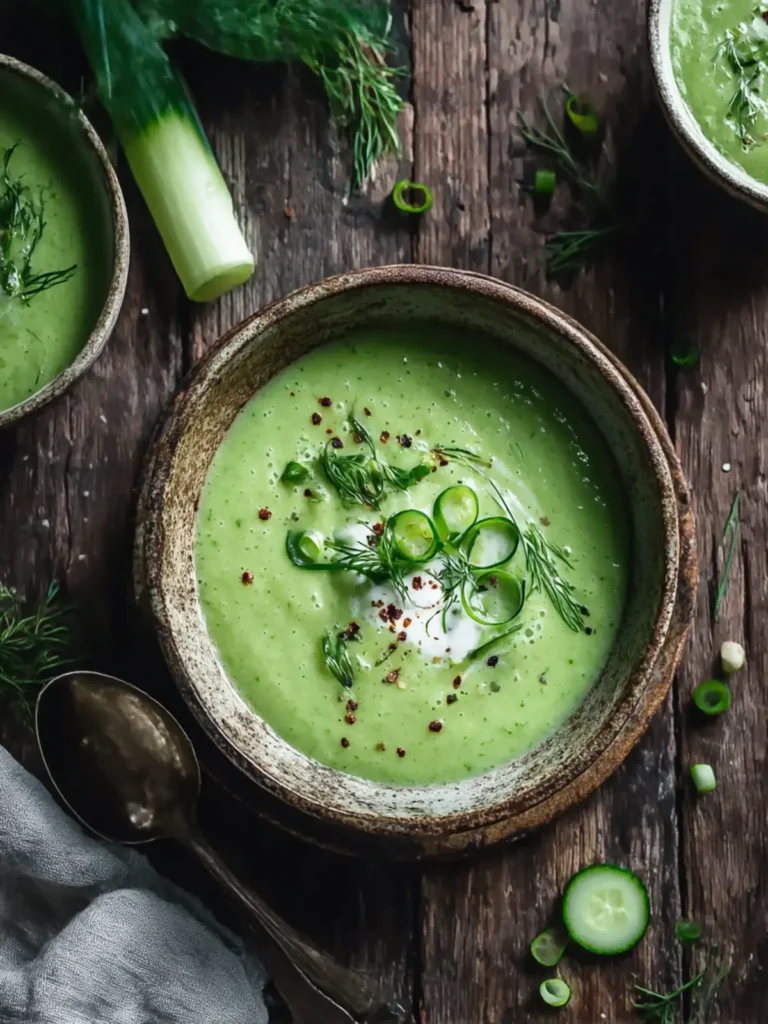 Spicy Green Goddess Gazpacho Soup